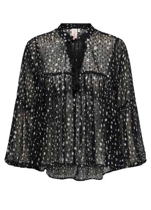 Csak noi bluz, ujrahasznositott polieszter, fekete, Fekete