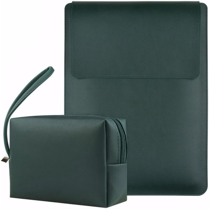 Laptoptáska, Special MR, vékony, zöld, ökobőr