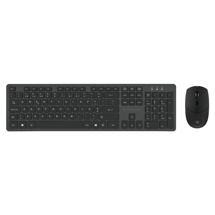Conceptronic Orazio RF Azerty PT vezeték nélküli billentyűzet és egér, fekete