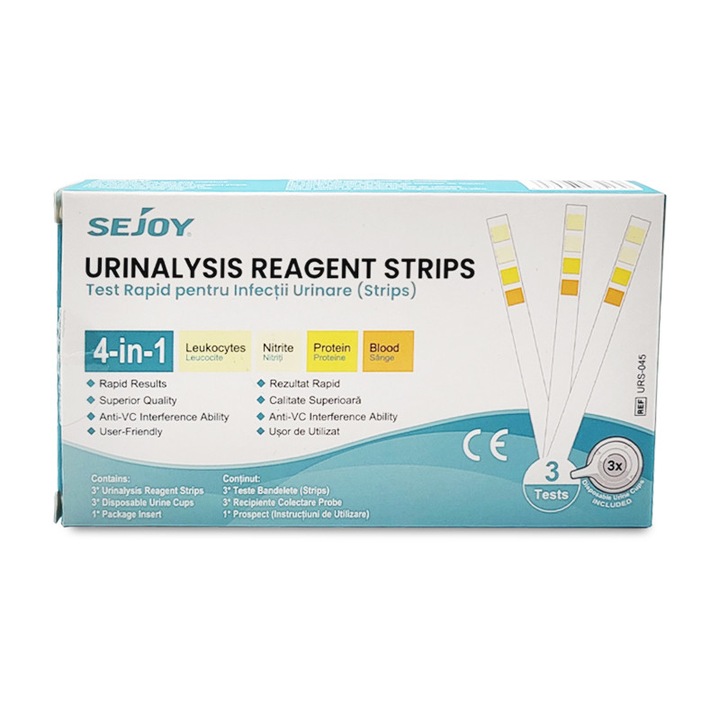 Teste Rapide de Infectii Urinare, Combo 4-in-1, 3 buc, Sejoy