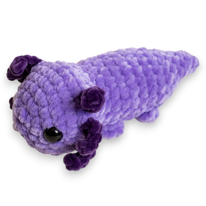 Jucarie Axolotl crosetata din fir de plus, Mirinka, lucrat manual, 18 cm