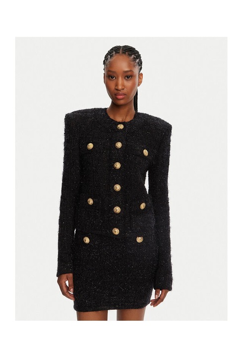 Дамска блуза Balmain, DF1SK249KG43, Полиамид/Вискоза, Черен, Черен