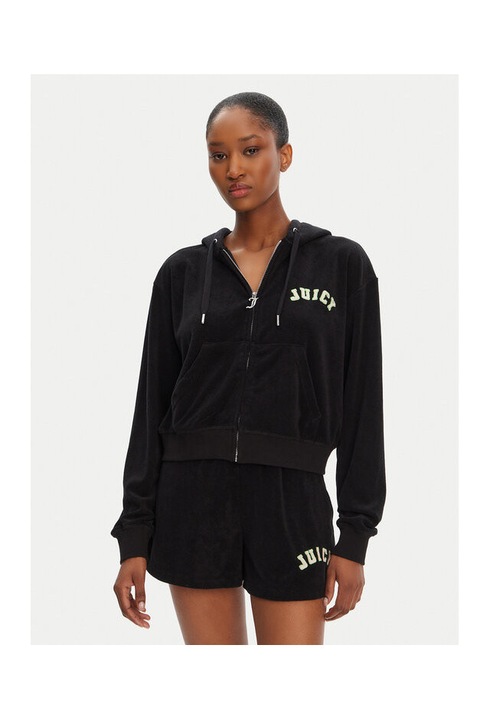 Juicy Couture női blúz, JCWAS125321, pamut/modál, fekete, Fekete