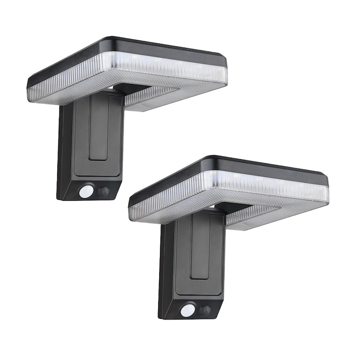 Set 2 x Lampa de exterior NEXTLY, pliabila, cu senzor de miscare, waterproof, negru, 12.5x11cm