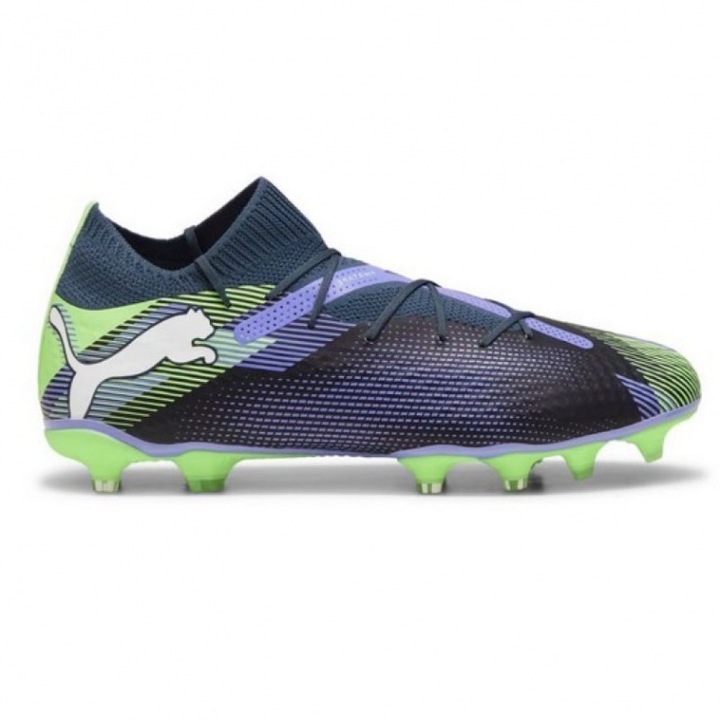 Ghete de fotbal Puma, teren ferm, albastru marin material sintetic, 46 EU