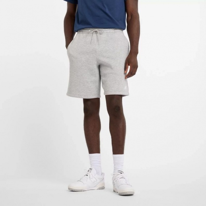 Pantaloni scurti New Balance, antrenament, gri, fleece