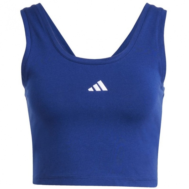 Tricou sport Adidas, bumbac, albastru, cu logo mic, L INTL
