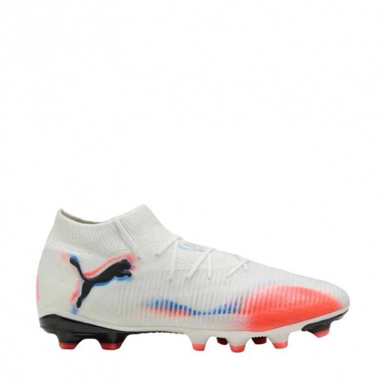 Pantofi sport copii, Puma Future, teren ferm, alb-portocaliu