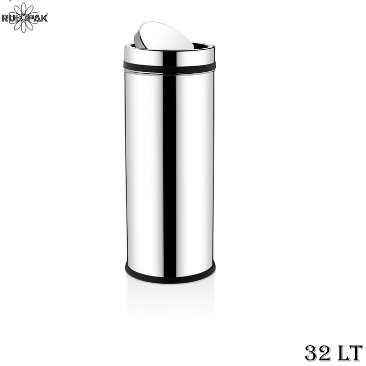Cos de gunoi cu capac batant inox Rulopak, 32 litri