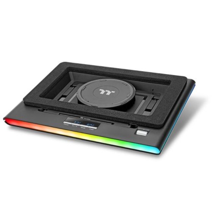 Cooler Laptop, Thermaltake Massive Extreme, 18", 3xUSB, RGB, 415x333x64mm, negru