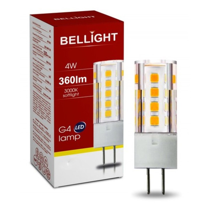 Bec LED G4 4W 360lm Bellight, 16x45mm, Clasa F