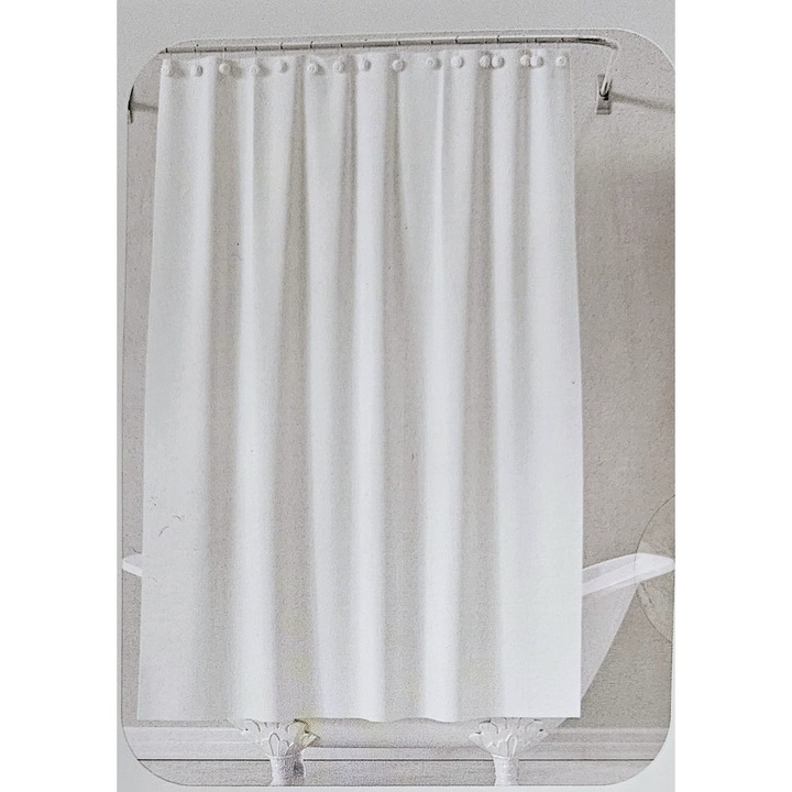 Perdea de dus din panza alba 180*180