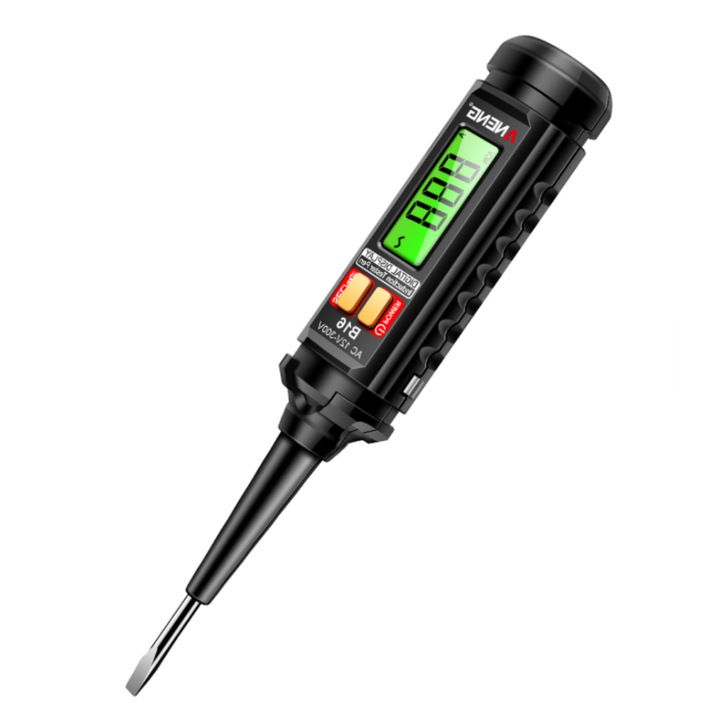 Detector de tensiune, Aneng, B16, 12V - 300VAC, detectie NCV, lanterna integrata