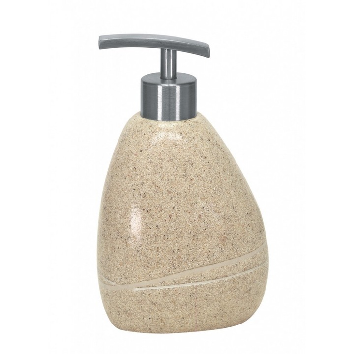 Dozator sapun lichid polirasina, finisaj piatra, bej, capacitate 260 ml