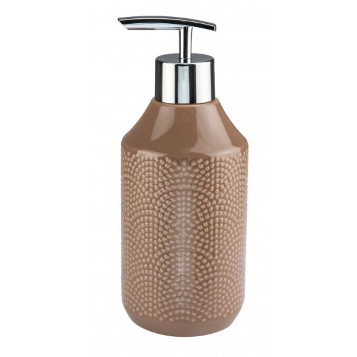 Dozator sapun lichid, maro deschis, ceramica, capacitate 280 ml