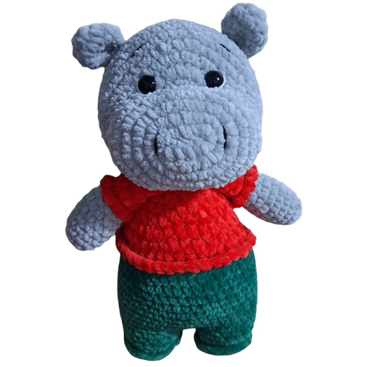 Hipopotamul Nino, din catifea, hipoalergenic, 31 cm