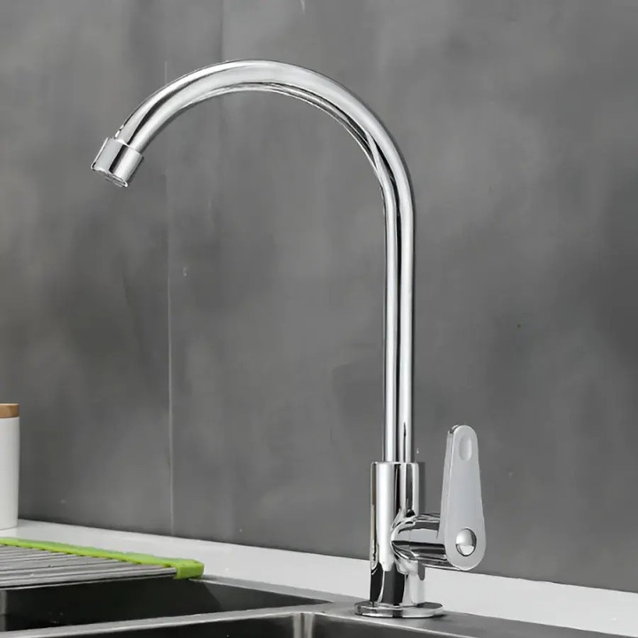 Baterie Apa Rece Inox, Crom, Pipa Rotativa, Inalta WH511 18*30