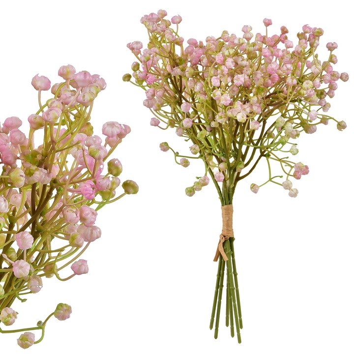 Művirág csokor, műanyag, Mondex, Viridis, 15 x 15 x 33 cm, fehér, készlet 6 darab