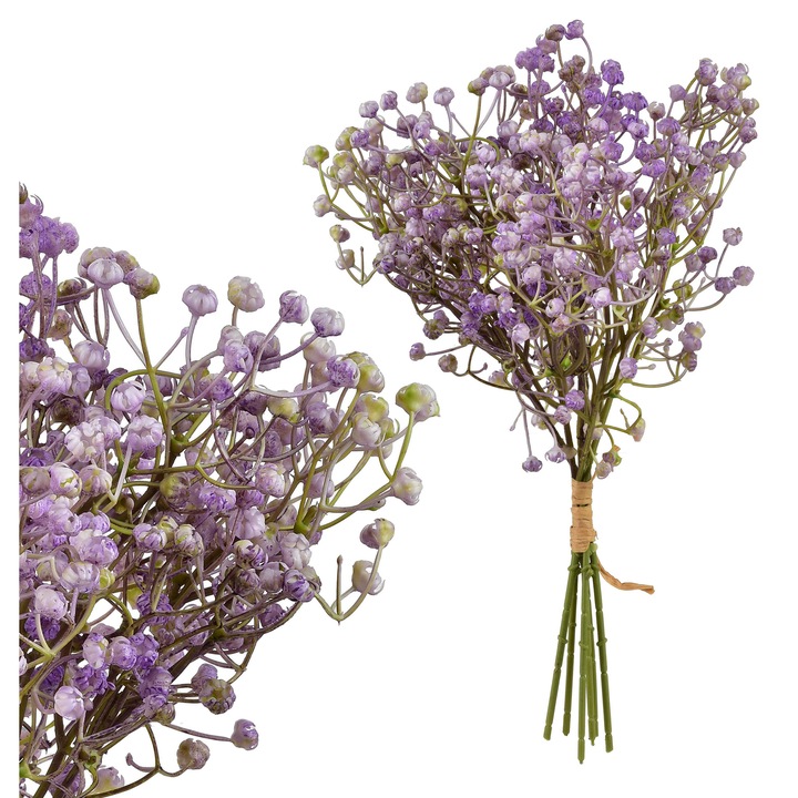 Művirág csokor, műanyag, Mondex, Viridis, 15x15x33 cm, fehér, készlet 6 darab