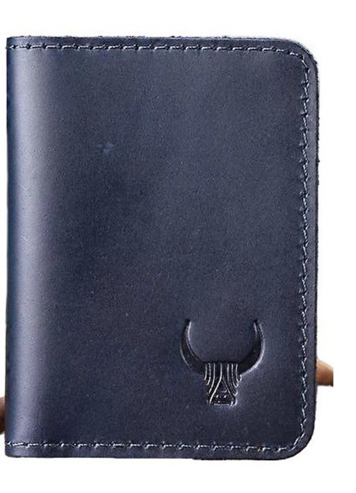 Дамски портфейл, 100% естествена телешка кожа, син, 7.5x10.5x1см