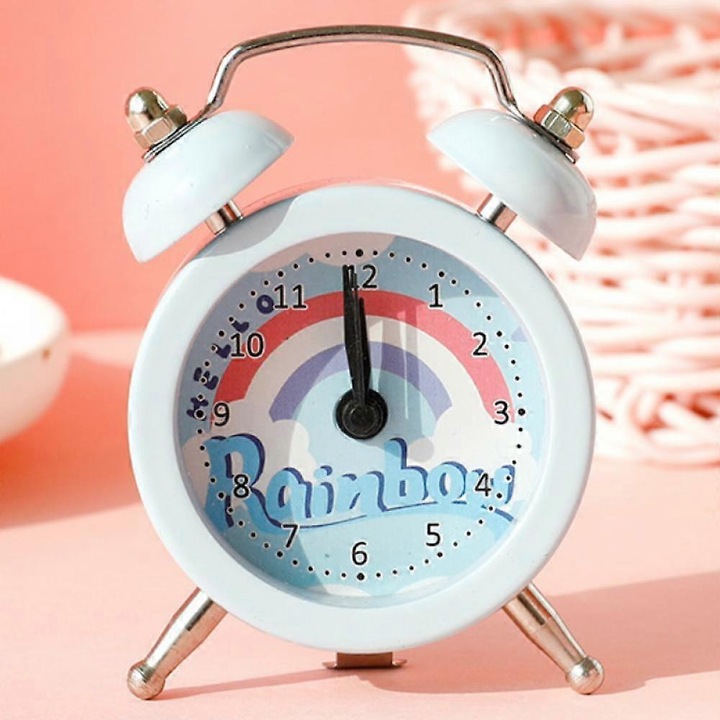 Ceas desteptator cu doua clopote, ceas desteptator cu desene animate Saytay, ceas de birou pentru decorarea casei studentesti