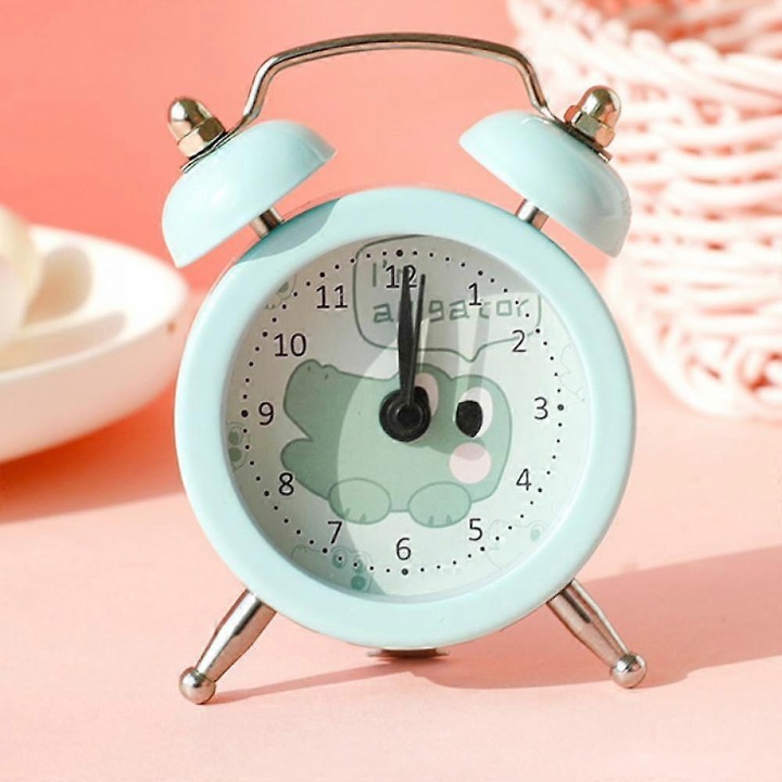 Ceas desteptator cu doua clopote, ceas desteptator cu desene animate Saytay, ceas de birou pentru decorarea casei studentesti