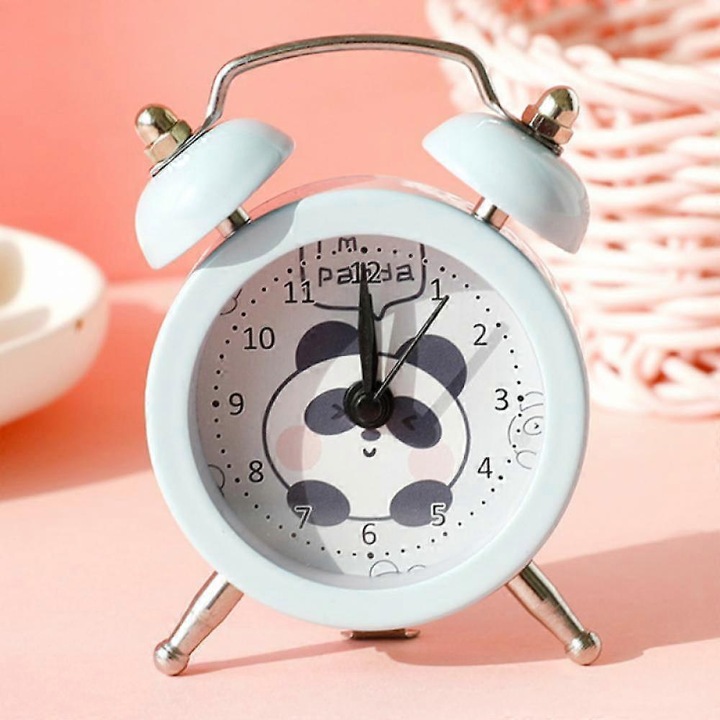 Ceas desteptator cu doua clopote, ceas desteptator cu desene animate Saytay, ceas de birou pentru decorarea casei studentesti