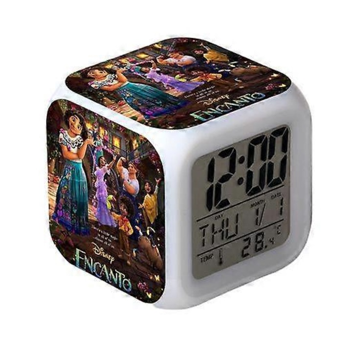 Wekity Anime Magic Full House Square LED ébresztőóra digitális ébresztőóra idővel, hőmérséklettel, riasztással és dátummal