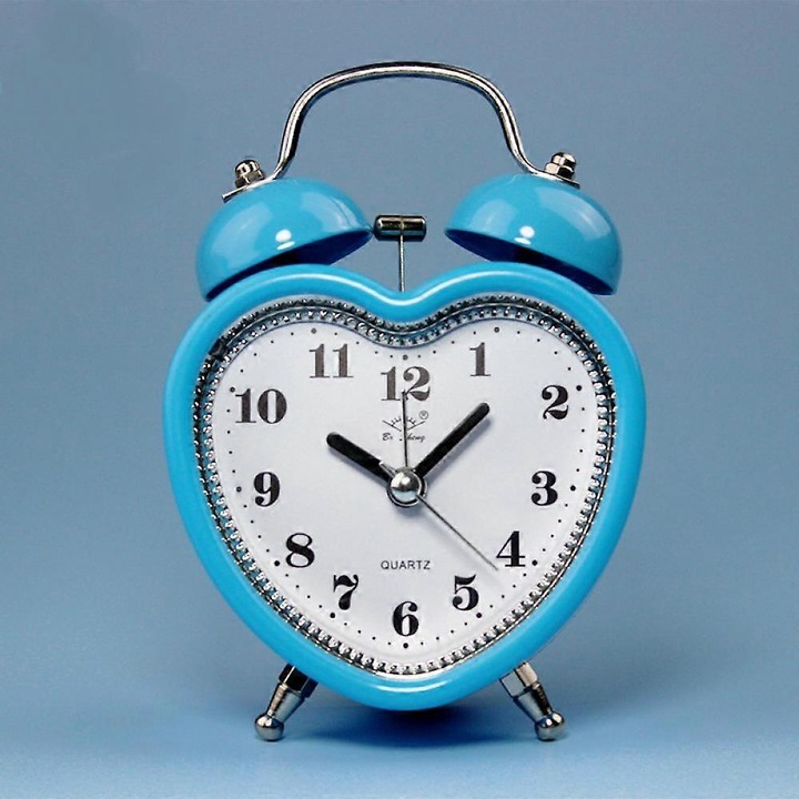 Ébresztőóra, analóg ébresztőóra fém csengővel, 3 hüvelykes diák lakberendezési asztali óra