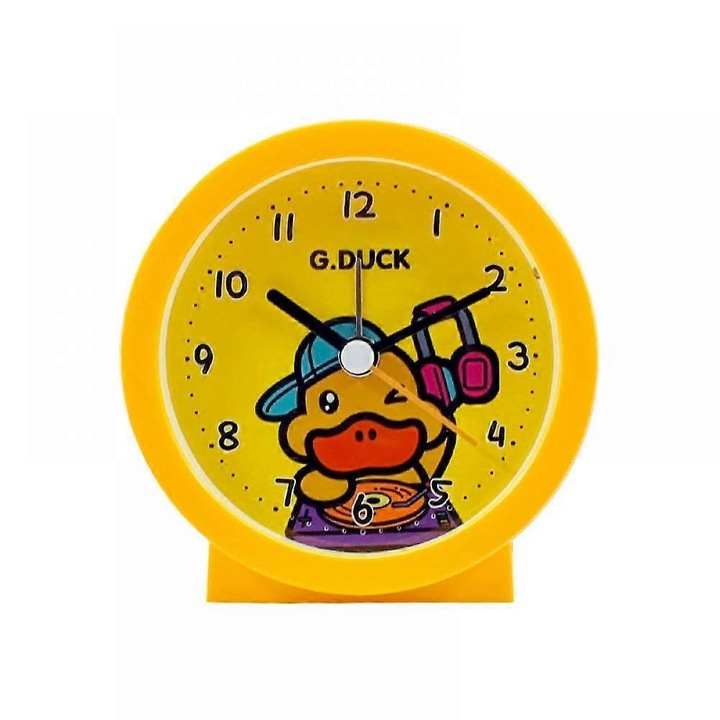 Ceasuri desteptatoare Saytay pentru dormitoare, ceas desteptator cu desene animate, ceas cu rata galbena, lumina de noapte, ceas de birou pentru decorarea casei pentru copii (yellow2)