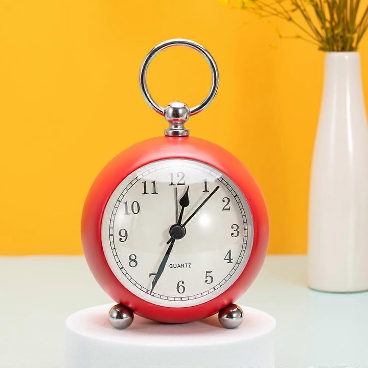 Ceas desteptator pentru dormitor Saytay, ceas desteptator metalic, ceas de birou pentru decorarea casei studentesti