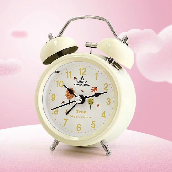 Ceas desteptator pentru dormitor, ceas desteptator metalic, ceas de birou pentru decorarea casei studentesti, 3 inci