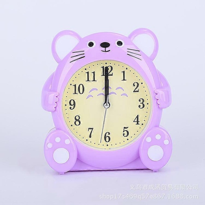 Ceas desteptator lenes creativ cu animale dragute, ceas desteptator cu desene animate cu personalitate studenteasca