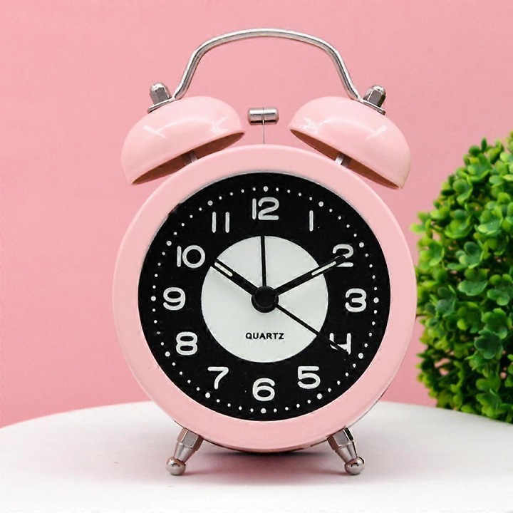 Ceas desteptator Saytay de 3 inci, ceas desteptator analogic din metal, ceas de birou pentru decorarea casei studentesti
