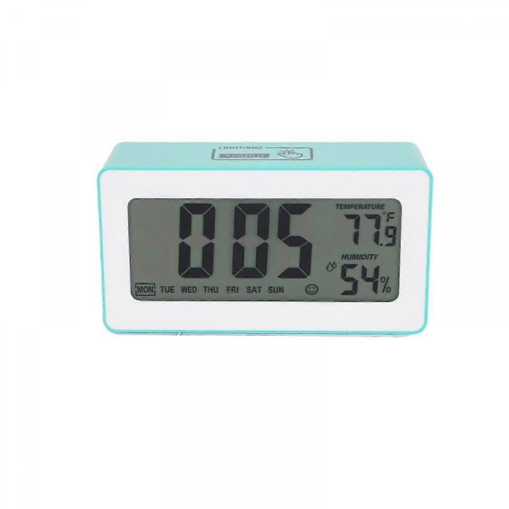 Ceas electronic LCD inteligent pentru desktop cu ceas desteptator, ceas electronic lenes luminos, ceas fix multifunctional, verde, 5 inch