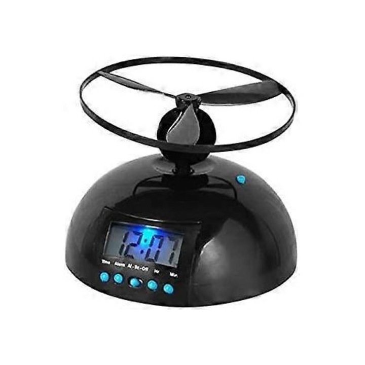 Újdonság LED digitális ébresztőóra kütyü futtatása repülő/guruló helikopter helikopter propeller óra kreatív ajándék