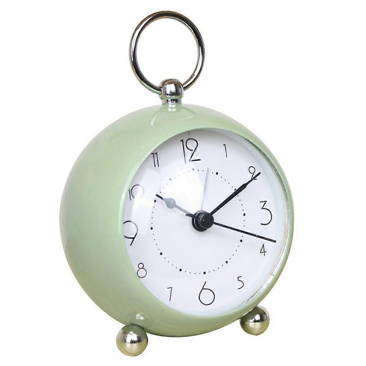 Ceasuri de masa mici, ceas desteptator clasic fara ticaiat, ceas de birou cu baterii, cu iluminare din spate, sticla HD, pentru dormitor, living, bucatarie, interior