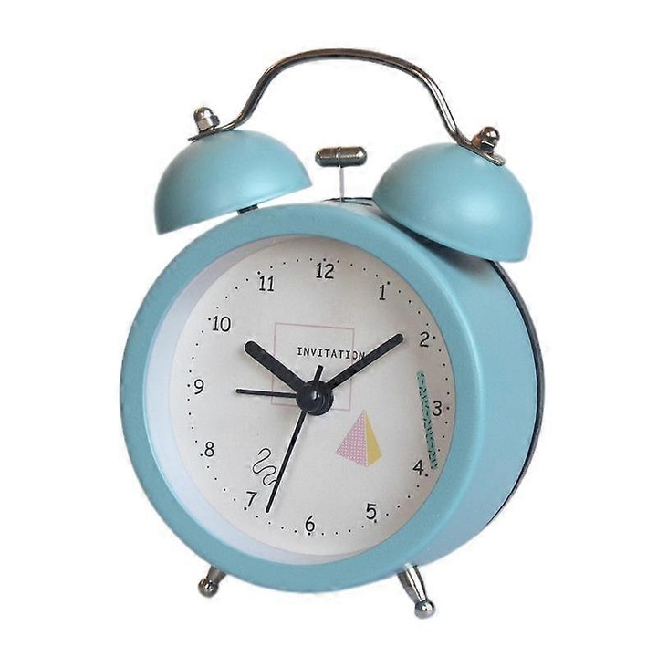 Ceas desteptator analogic, ceas desteptator rotund de 3 inch, fara ticaiat, ceas desteptator super silentios, design simplu si elegant pentru birou/dormitor