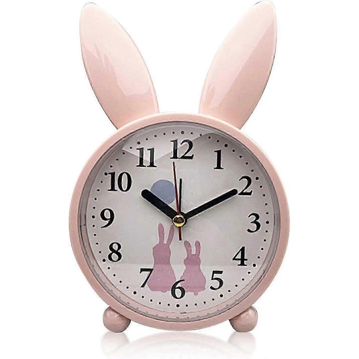 Gyerek ébresztőóra, ébresztőóra, nyúl ébresztőóra, klasszikus analóg ébresztőóra, 2024-es ébresztőóra alkalmas