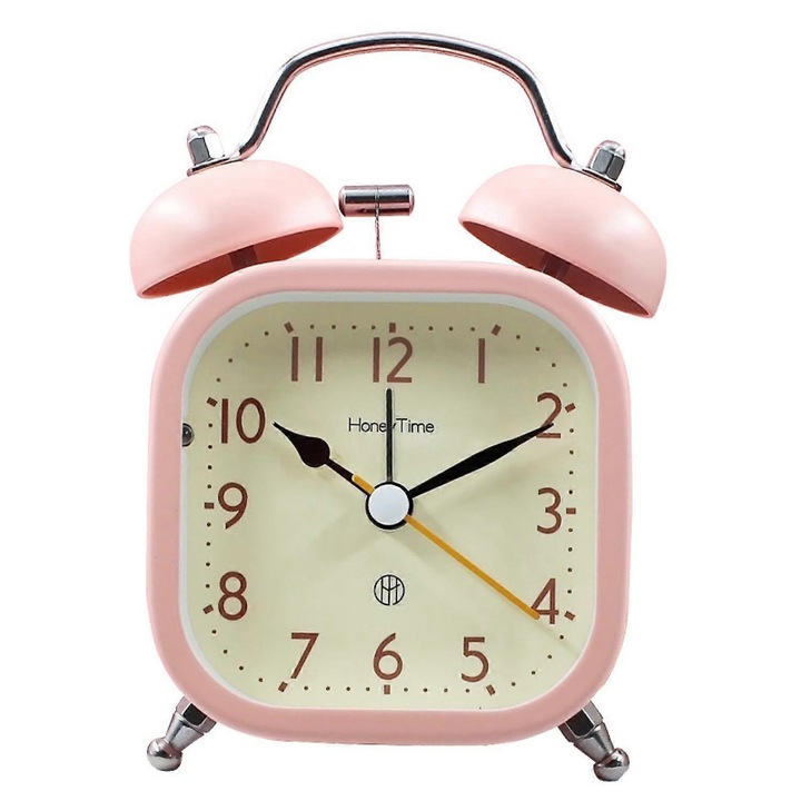 Justup Csendes Ébresztőóra Gyerekeknek, Erős Ébresztő Mélyen Alvóknak, Kis Asztali Óra Háttérvilágítással Hálószobába, Nappaliba --- Rózsaszín