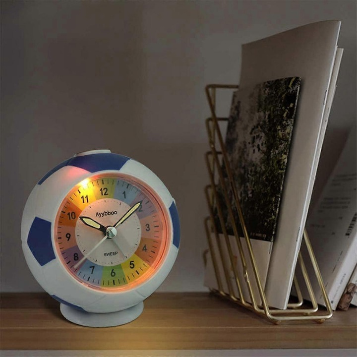 Xyc Wekity --- ébresztőóra gyerekszobába, szuper csendes ébresztőóra aranyos foci témával és hangos riasztással, egyszerű és elegáns dizájn irodába, hálószobába, nappaliba