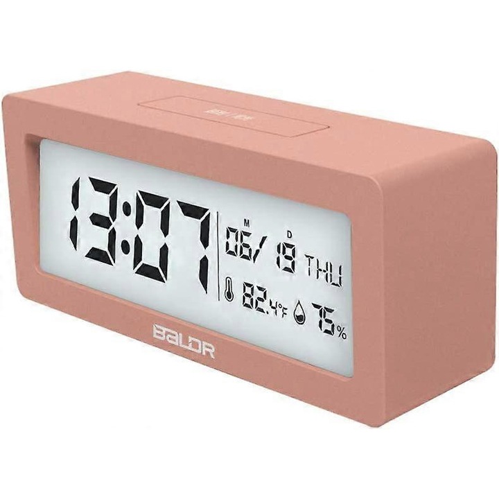 Kompakt digitális ébresztőóra Ultra HD LCD képernyővel - Hálószobai órák, Utazó ébresztőóra, Asztali órák irodába - Elemmel működő, Nagy dátum/idő, Óra