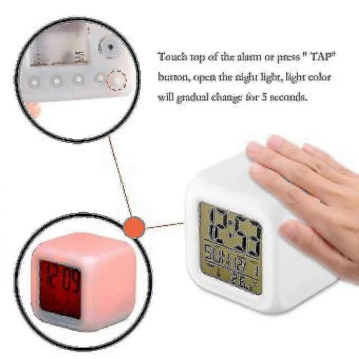 Ceas desteptator LED multifunctional colorat/alarma cu unicorn yy