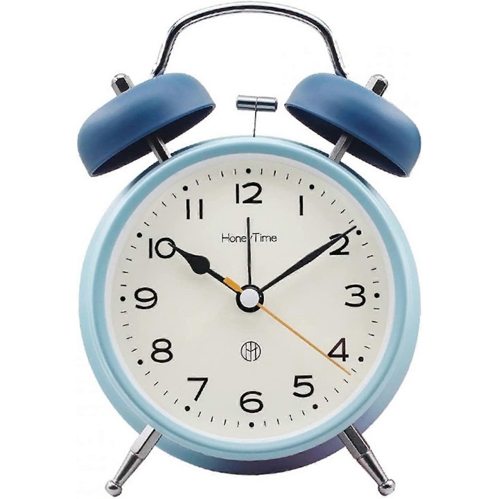 Ébresztőóra két csengővel, retró ébresztőóra két szuper hangos csengővel, elemes, szuper hangos ébresztőóra mélyen alvóknak, elemes és háttérvilágítással