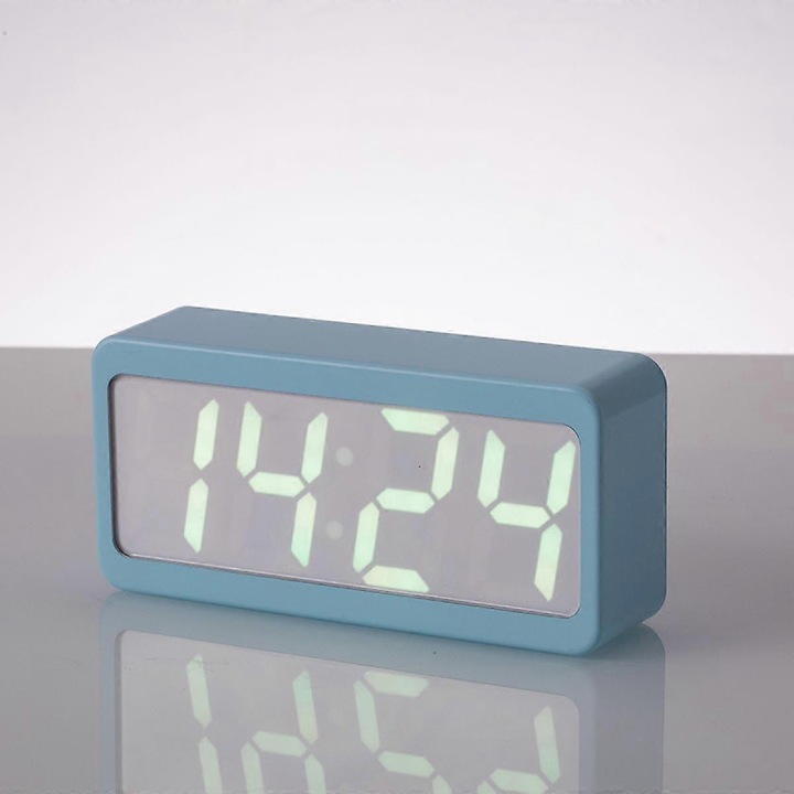 Ceas de masa cu alarma cu schimbare de culoare, ceas de noapte luminos, ceas electronic cu data, control al temperaturii si sunetului, ceas digital inteligent multifunctional pentru desktop