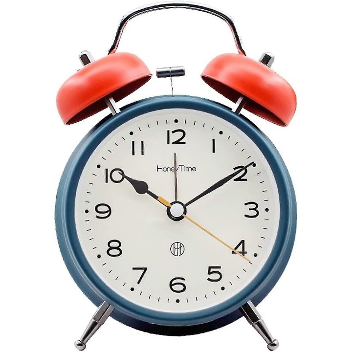 Ébresztőóra két csengővel, retró ébresztőóra két szuper hangos csengővel, elemes, szuper hangos ébresztőóra mélyen alvóknak, elemes és háttérvilágítással