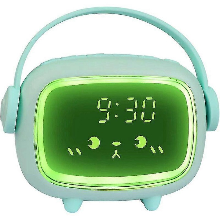 Ébresztőóra gyerekeknek Digitális ébresztőóra gyerekeknek Lányoknak Fiúknak Digitális ébresztőóra angyalkával (zöld)