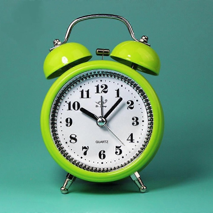 Saytay 3 hüvelykes ébresztőóra, analóg ébresztőóra fém csengővel, asztali óra diákok otthoni dekorációjához