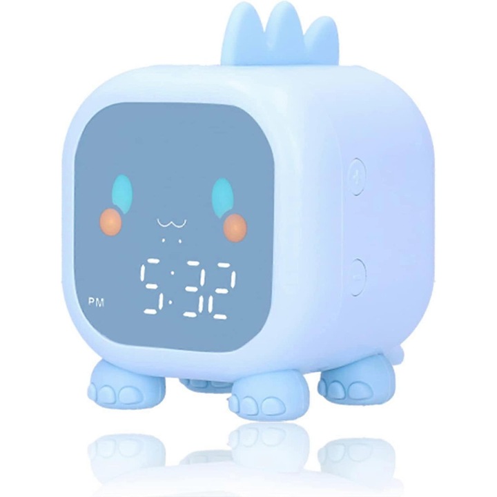 LED ébresztőóra, kis dinoszaurusz asztali ébresztőóra, USB hangos ébresztőóra kisgyermekeknek, gyerekeknek, diákoknak