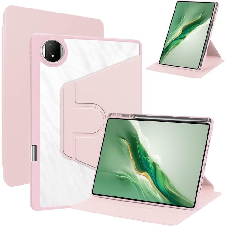 Husa de protectie tableta pentru Honor Magic Pad 2 12.3''/Honor Pad GT Pro 12.3'', cu protectie automata de somn, Roz